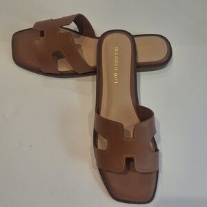 Brown Slide Sandals